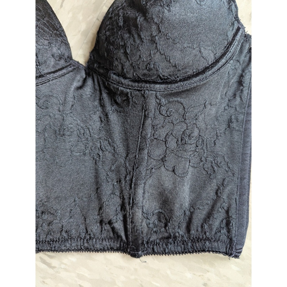 Olga Vintage Y2K Indie Sleeze Black Lace Bustier Corset Top 33645 36A Made USA - Picture 3 of 8